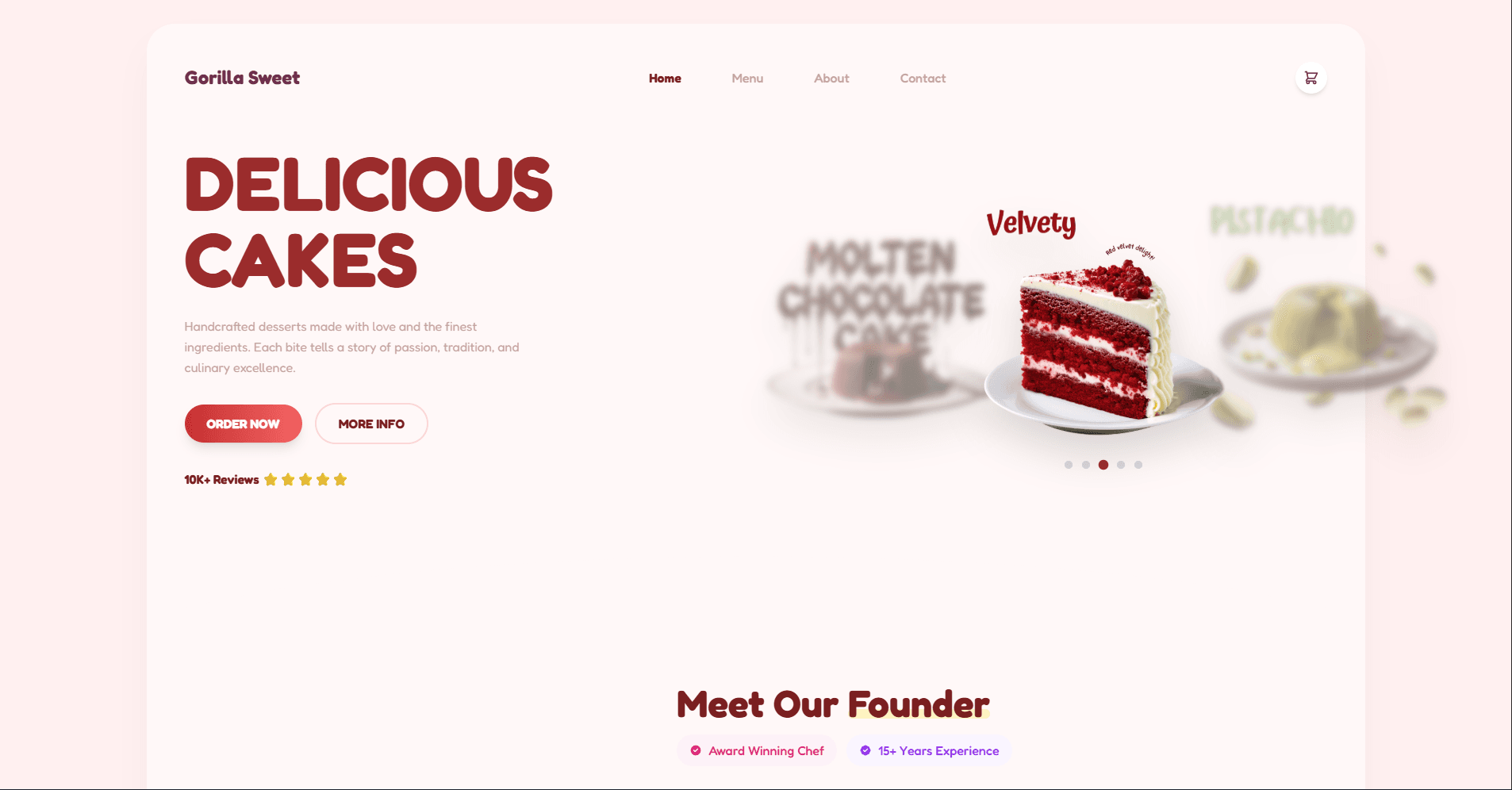 Gorilla Sweet - E-commerce Dessert Store project screenshot